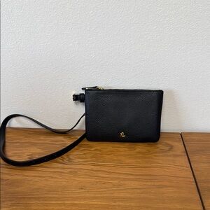 Ralph Lauren Black Pebbled Leather Belt Bag